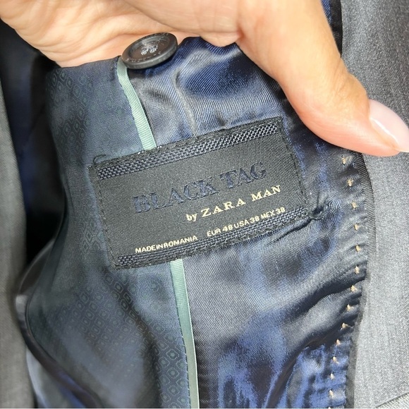 ZARA Dark Grey Wool Blend Suit 38 - Picture 6 of 16